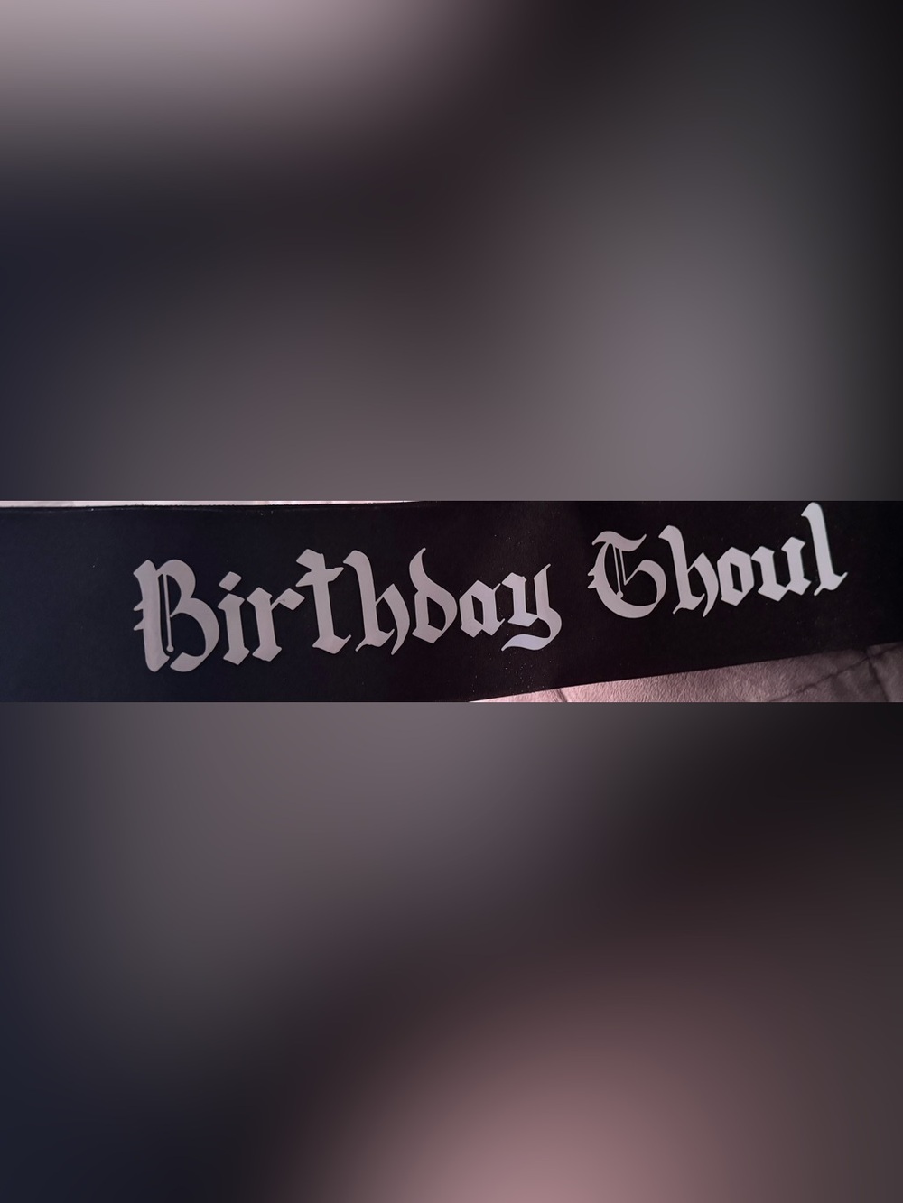 Birthday Ghoul Black Party Sash